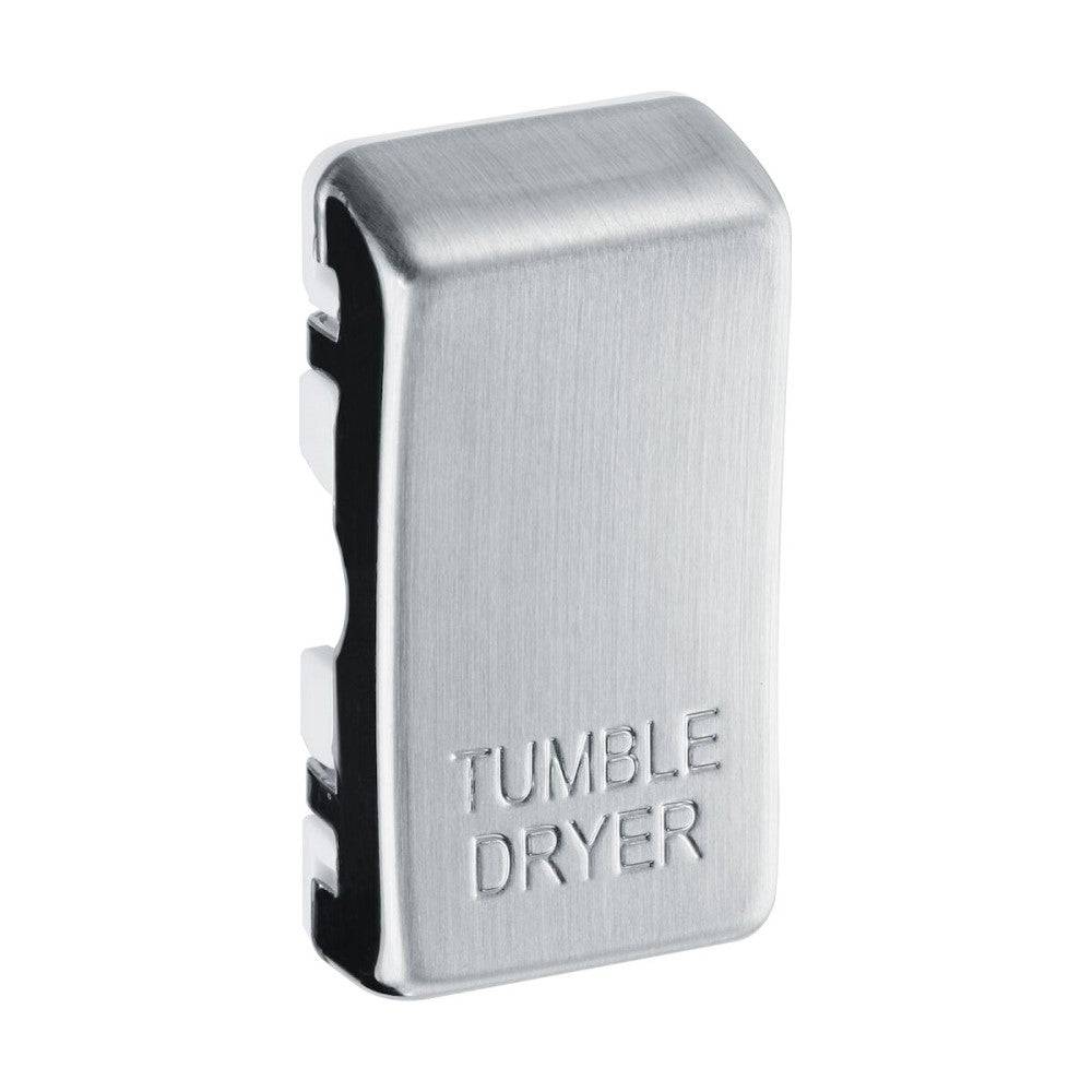 BG Grid Brushed Steel Engraved 'Tumble Dryer' Rocker RRTDBS Available from RS Electrical Supplies