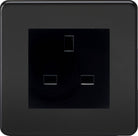 Knightsbridge Screwless Matt Black 13A Unswitched Socket SF13AMMBB - The Switch Depot