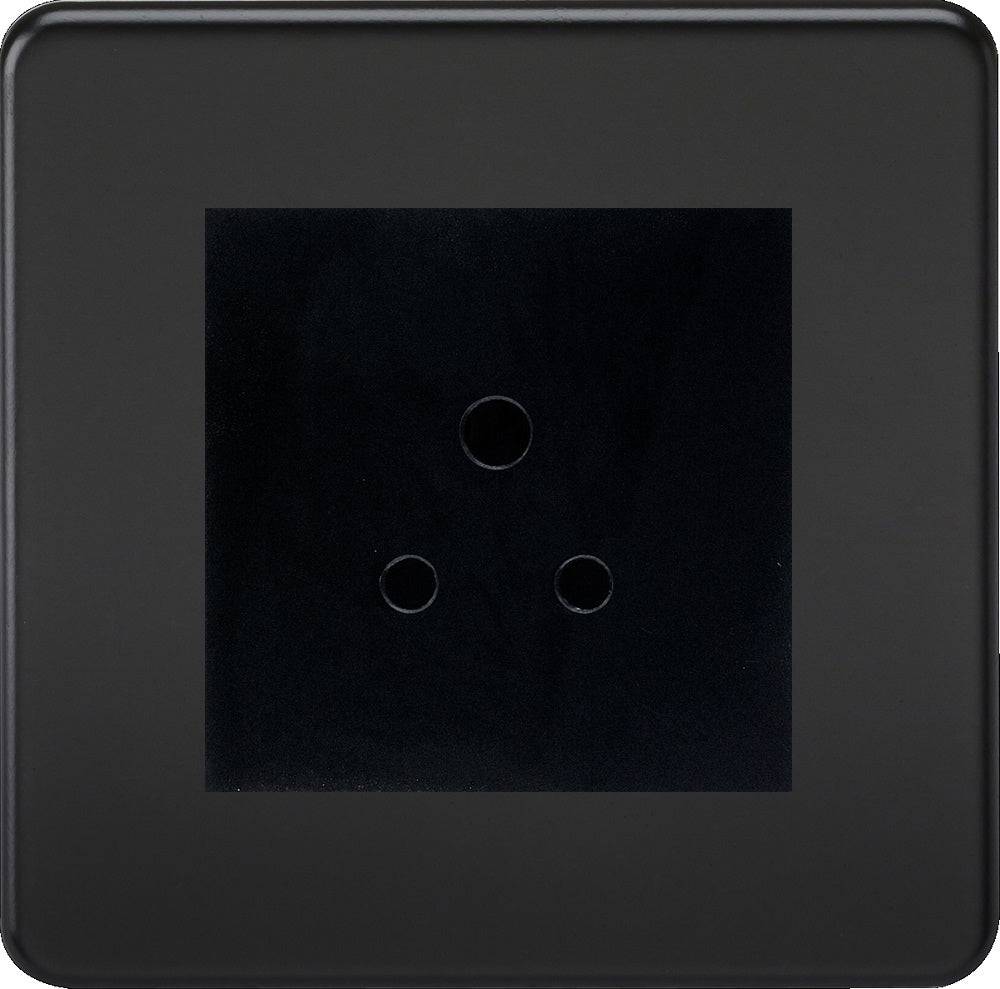 Knightsbridge Screwless Matt Black 5A Unswitched Socket SF5AMMBB - The Switch Depot