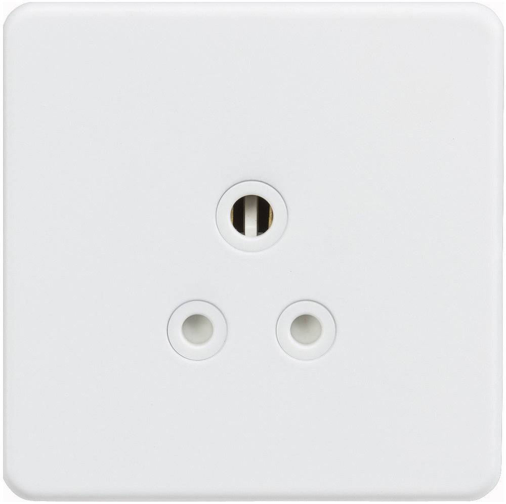 Knightsbridge Screwless Matt White 5A Unswitched Socket SF5AMW - The Switch Depot