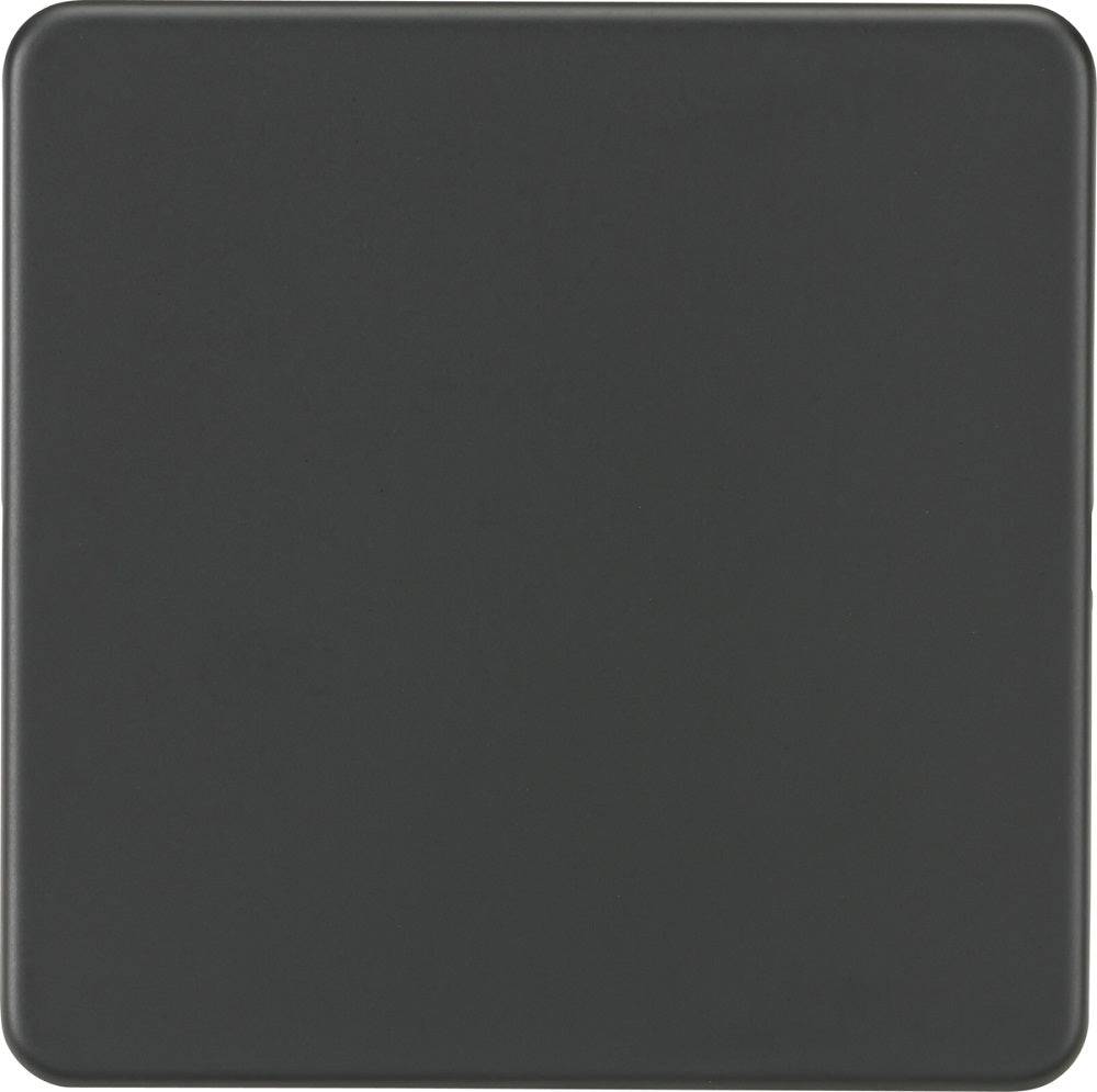 Knightsbridge Screwless Anthracite Single Blank Plate SF8350AT - The Switch Depot