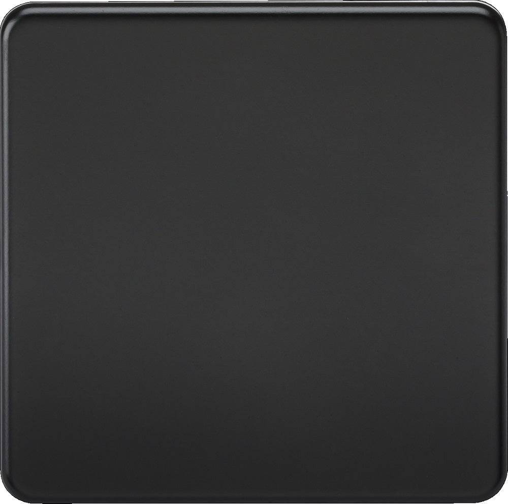 Knightsbridge Screwless Matt Black Single Blank Plate SF8350MB - The Switch Depot