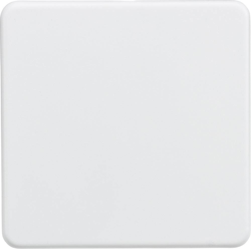 Knightsbridge Screwless Matt White Single Blank Plate SF8350MW - The Switch Depot