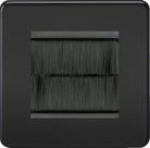 Knightsbridge Screwless Matt Black 2G Cable Brush Outlet SF2GMBBR - The Switch Depot