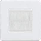 Knightsbridge Screwless Matt White 2G Cable Brush Outlet SF2GMWBRW - The Switch Depot