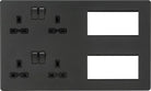 Knightsbridge Screwless Anthracite Double Socket Combination Plate SFR298AT - The Switch Depot