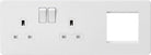Knightsbridge Screwless Matt White Double Socket with 2G Euro Plate SFR192LMW - The Switch Depot