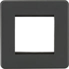 Knightsbridge Screwless Anthracite 2G Euro Plate SF2GAT - The Switch Depot