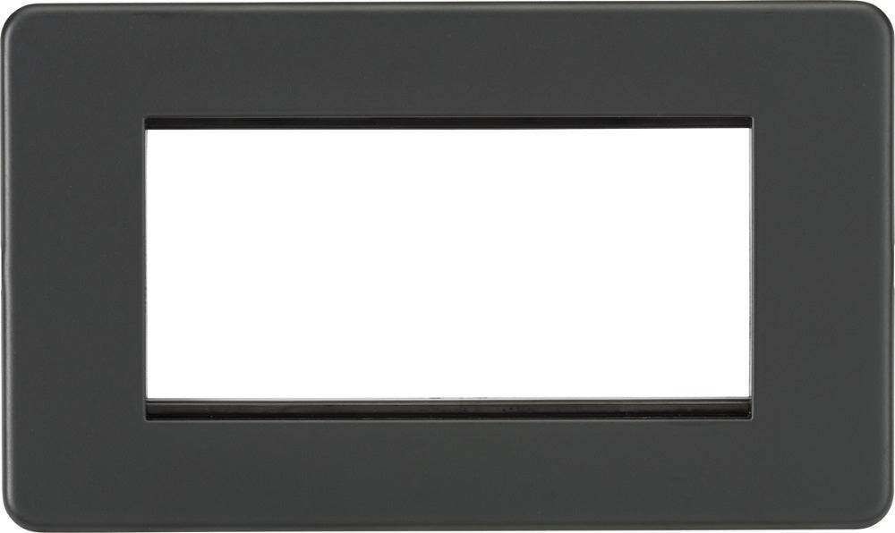 Knightsbridge Screwless Anthracite 4G Euro Plate SF4GAT - The Switch Depot