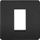 Knightsbridge Screwless Matt Black 1G Euro Plate SF1GMB - The Switch Depot