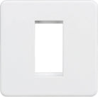 Knightsbridge Screwless Matt White 1G Euro Plate SF1GMW - The Switch Depot