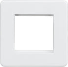 Knightsbridge Screwless Matt White 2G Euro Plate SF2GMW - The Switch Depot