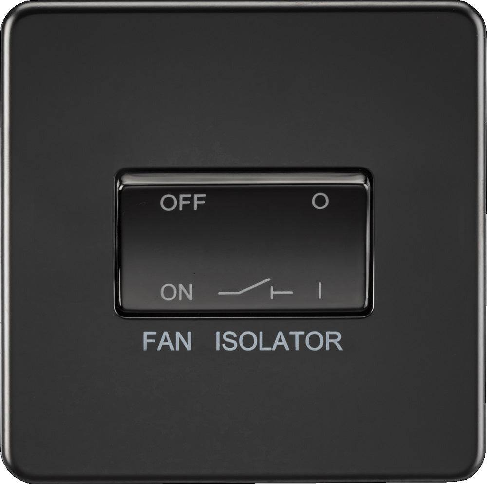Knightsbridge Screwless Matt Black Fan Isolator Socket SF1100MBB | The ...