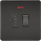 Knightsbridge Screwless Matt Black 13A Switched Spur with Neon SF6300NMBB - The Switch Depot