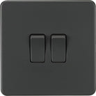 Knightsbridge Screwless Anthracite 2G Intermediate Light Switch SF1202AT - The Switch Depot