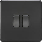 Knightsbridge Screwless Matt Black 2W & Intermediate Light Switch SF2012MBB - The Switch Depot
