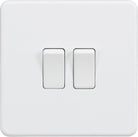 Knightsbridge Screwless Matt White 2G Intermediate Light Switch SF1202MW - The Switch Depot