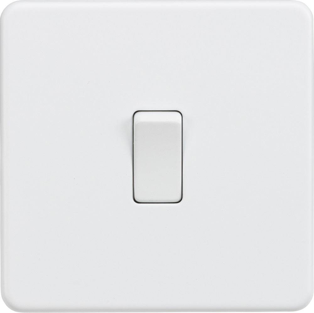 Knightsbridge Screwless Matt White Intermediate Light Switch SF1200MW - The Switch Depot