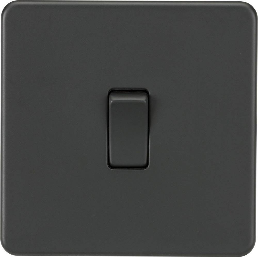 Knightsbridge Screwless Anthracite 1G Light Switch SF2000AT - The Switch Depot