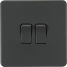 Knightsbridge Screwless Anthracite 2G Light Switch SF3000AT - The Switch Depot