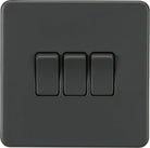 Knightsbridge Screwless Anthracite 3G Light Switch SF4000AT - The Switch Depot