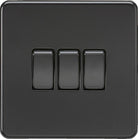 Knightsbridge Screwless Matt Black 3G Light Switch SF4000MBB - The Switch Depot