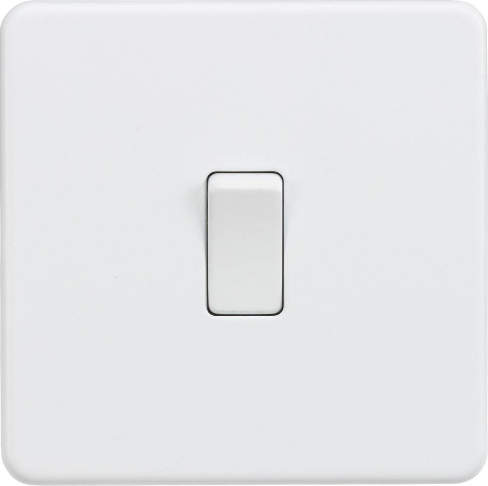 Knightsbridge Screwless Matt White 1G Light Switch SF2000MW - The Switch Depot