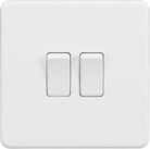 Knightsbridge Screwless Matt White 2G Light Switch SF3000MW - The Switch Depot