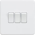 Knightsbridge Screwless Matt White 3G Light Switch SF4000MW - The Switch Depot