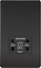Knightsbridge Screwless Matt Black Shaver Socket SF8900MB - The Switch Depot