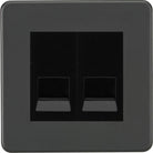 Knightsbridge Screwless Anthracite Double Slave Telephone Socket SF7420MAT - The Switch Depot
