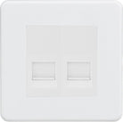 Knightsbridge Screwless Matt White Double Slave Telephone Socket SF7420MMW - The Switch Depot