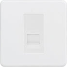 Knightsbridge Screwless Matt White Slave Telephone Socket SF7400MMW - The Switch Depot