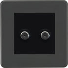 Knightsbridge Screwless Anthracite Double Satellite Socket SF0250MAT - The Switch Depot