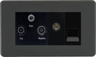 Knightsbridge Screwless Anthracite Triplex Combination TV Socket SF0500MAT - The Switch Depot