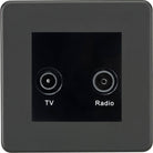 Knightsbridge Screwless Anthracite TV and DAB Socket SF0160MAT - The Switch Depot