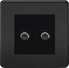 Knightsbridge Screwless Matt Black Double Satellite Socket SF0250MMBB - The Switch Depot
