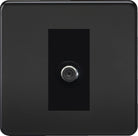 Knightsbridge Screwless Matt Black Satellite Socket SF0150MMBB - The Switch Depot
