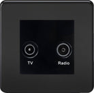 Knightsbridge Screwless Matt Black TV and DAB Socket SF0160MMBB - The Switch Depot