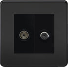 Knightsbridge Screwless Matt Black TV and Satellite Socket SF0140MMBB - The Switch Depot