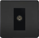 Knightsbridge Screwless Matt Black TV Socket SF0100MMBB - The Switch Depot