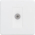 Knightsbridge Screwless Matt White Satellite Socket SF0150MMW - The Switch Depot