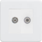 Knightsbridge Screwless Matt White TV and Satellite Socket SF0140MMW - The Switch Depot