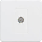 Knightsbridge Screwless Matt White TV Socket SF0100MMW - The Switch Depot