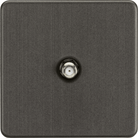 Knightsbridge Screwless Smoked Bronze Satellite Socket SF0150SB - The Switch Depot