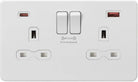 Knightsbridge Screwless Matt White Double A+C USB Socket SFR9909MW - The Switch Depot