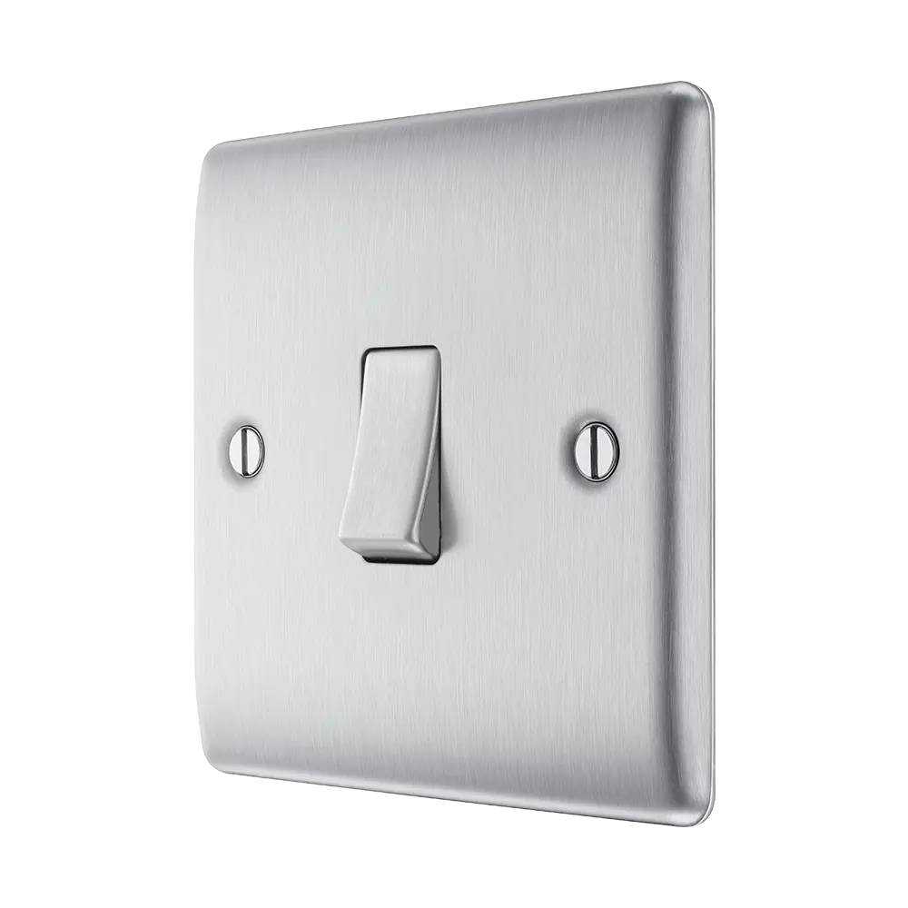 nexus brushed steel single light switch