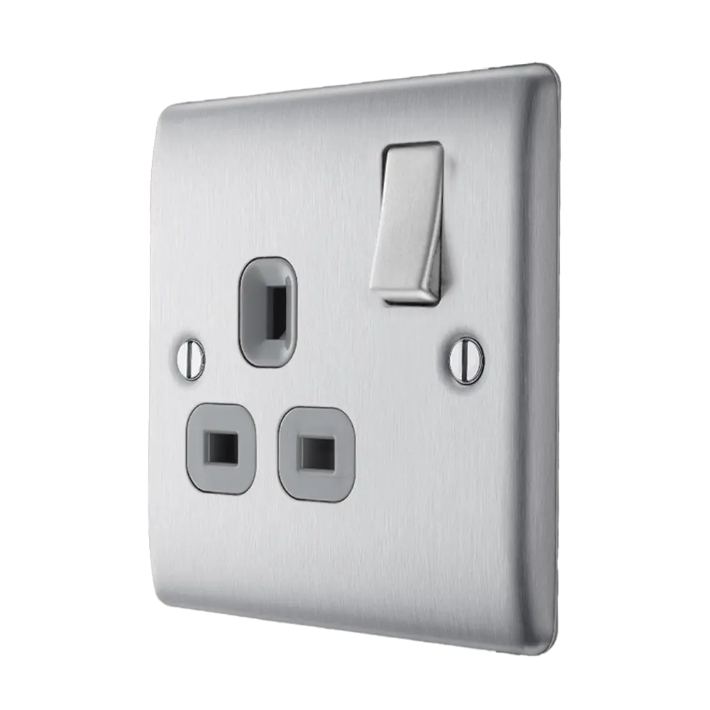nexus brushed steel single socket