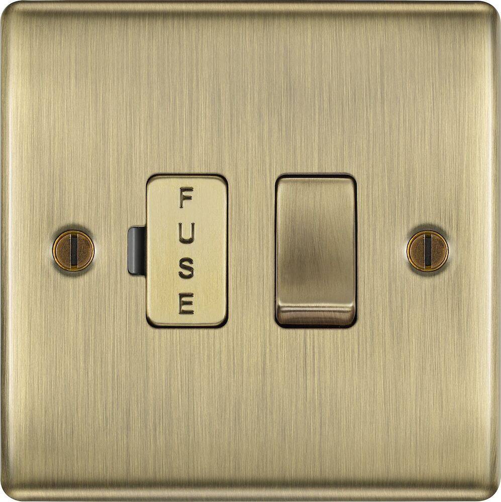 Nexus Metal Antique Brass 13A Switched Spur NAB50 | The Switch Depot