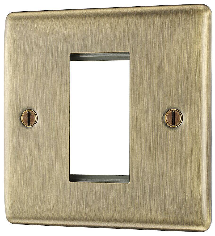 Nexus Metal Antique Brass 1G Euro Plate NABEMS1-The Switch Depot